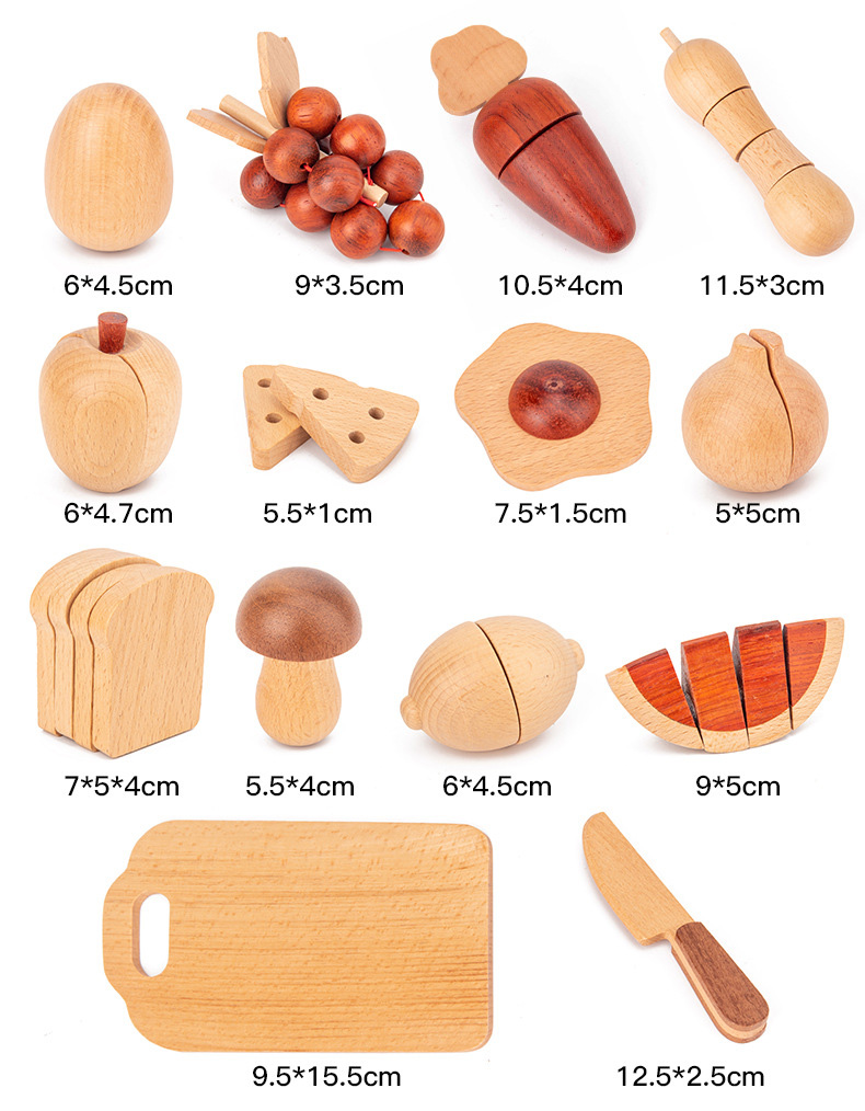 Children'S Log Wooden Kitchen Toy Set Simulation Mini Educational