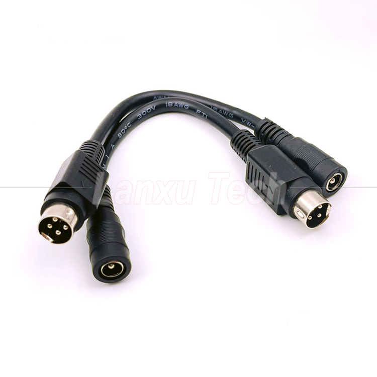 4 Pin Mini DIN to DC Female Jack 5.5x2.1mm Power Extension Cable for Camera DVD TV PC Barcode Printer