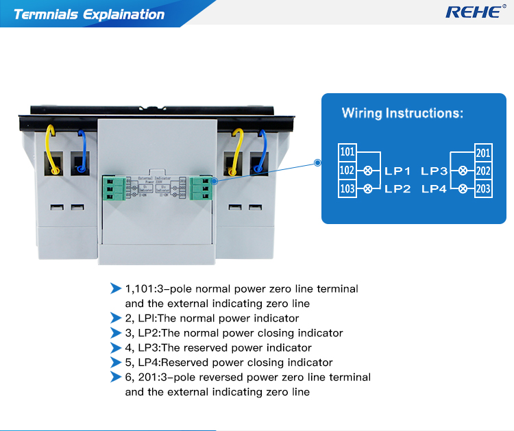 RHQ1 single phase changeover switch63A Dual Power Automatic transfer Switch