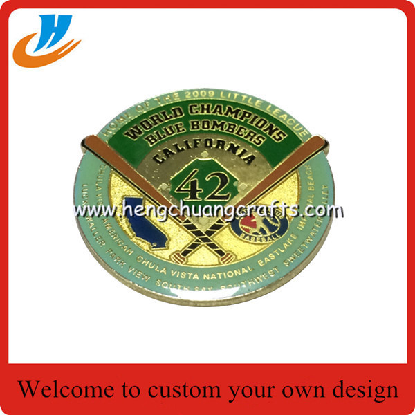 Offset process baseball badges,fast production baseball metal lapel pin