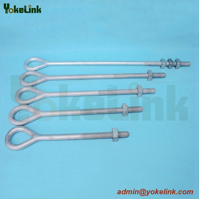 High tensile Galvanized long CSA Oval Eye bolt For Rigging hardware