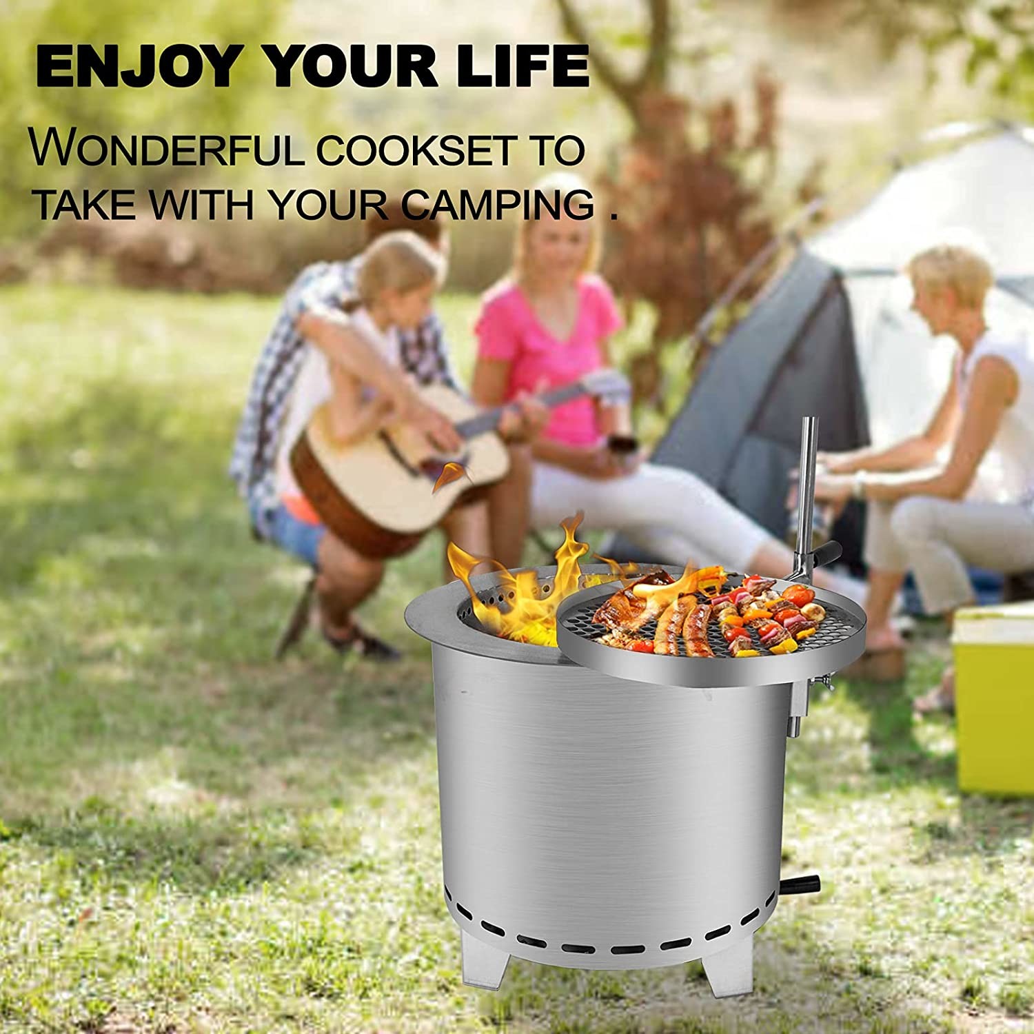 Stainless Steel Portable Rust Proof Smoke Free Fire Pits Wood Pellet Burning