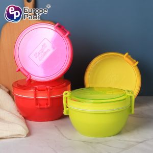 ECO friendly High Quality Multicolor 2 Layer Round Reusable Bento Lunch Box For