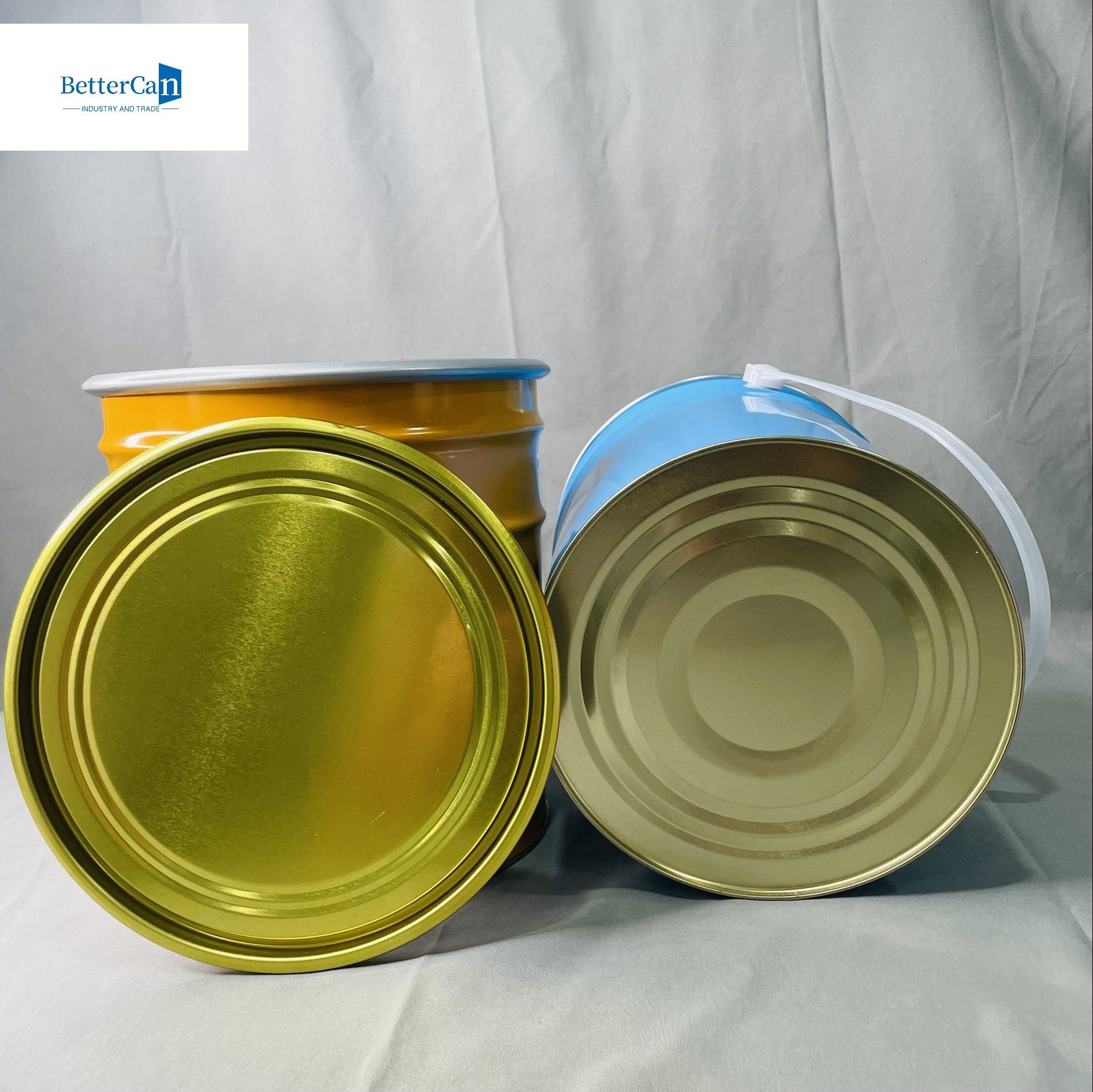 5 Gallon Tin Bucket With Lock Ring White Coated Printing CMYK 20 Liter OEM Package