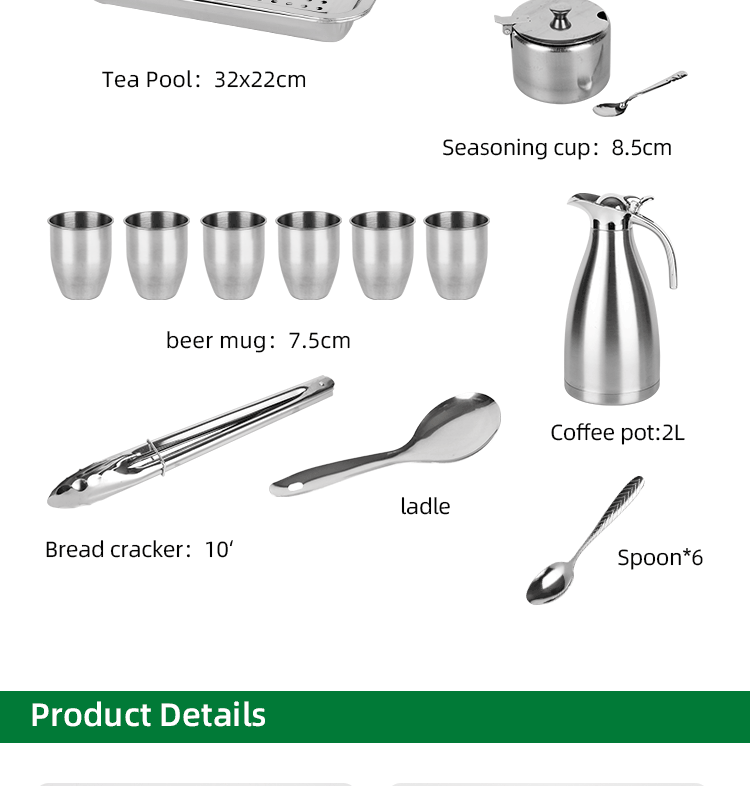 OEM/ODM Different Piece Cookware Set Custom Pots And Pans Wholesale 21pcs Stainless Steel Cooking Pot Set