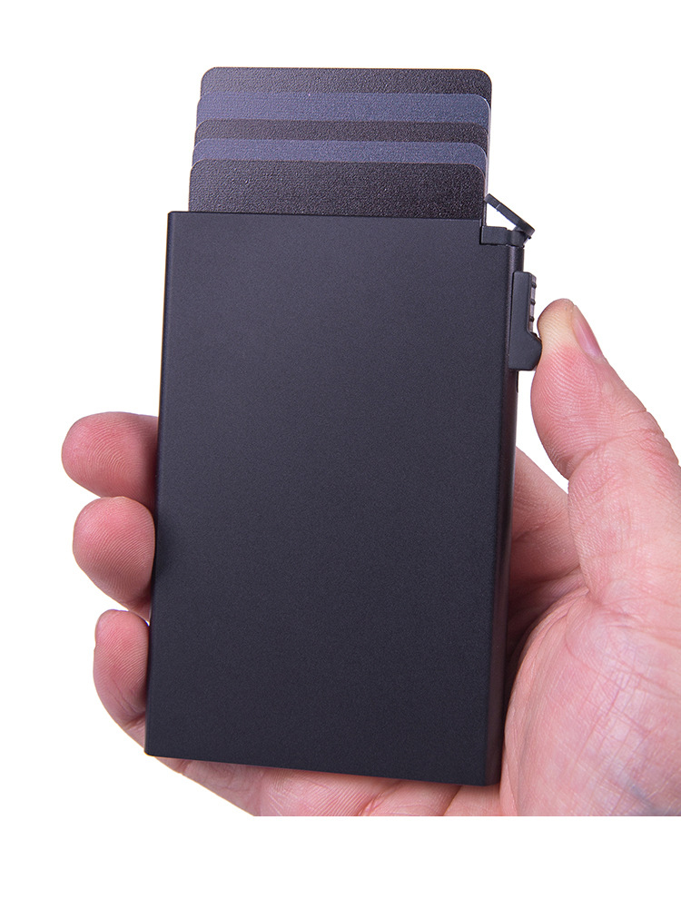 Low MOQ Pop up Card Case RFID Blocking Business Card Holder with Cash and Metal Cards