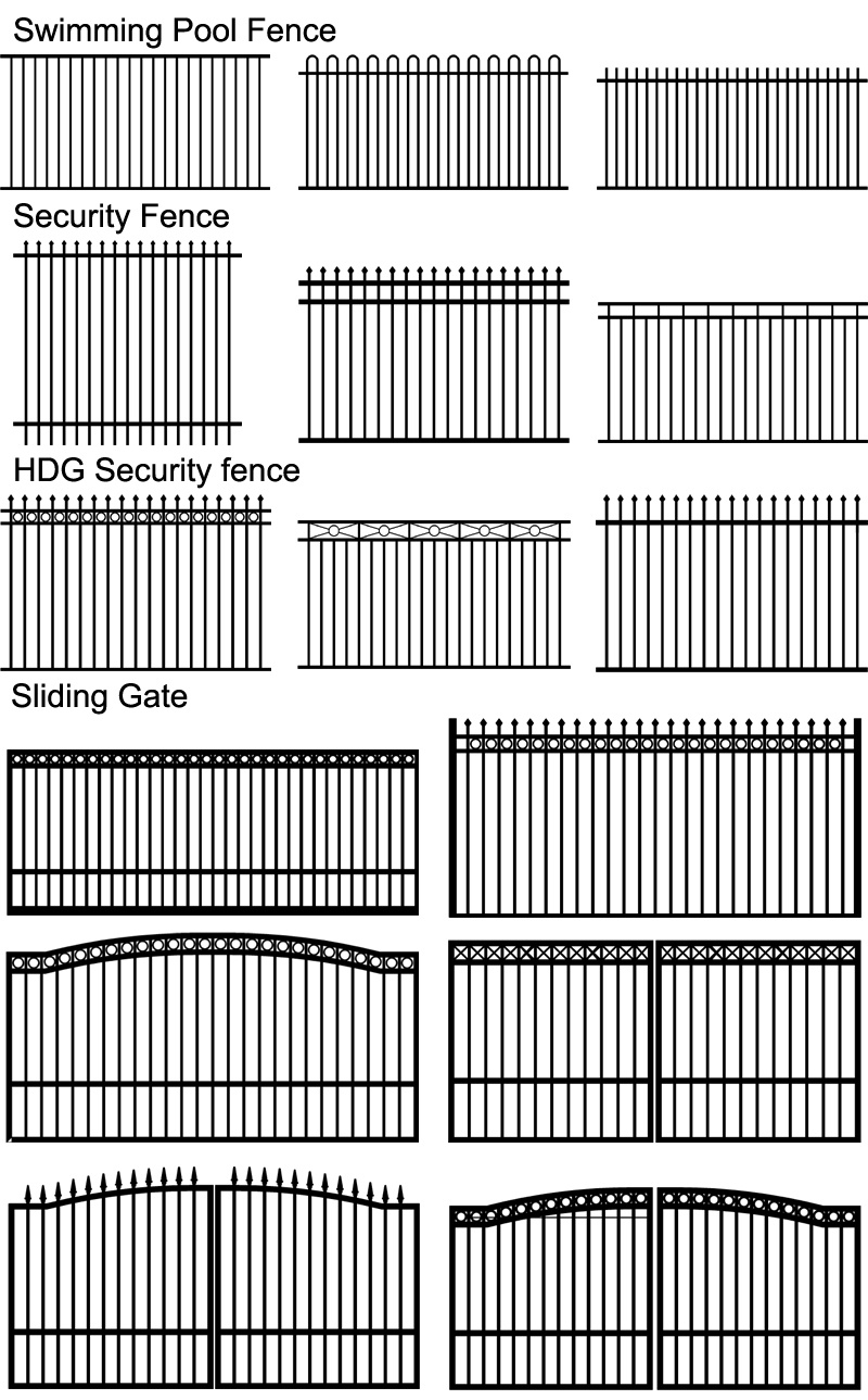 2100mm X 2400mm Stain Black Powder Crimped Spear Security Garrison Tubular Fence Panels