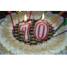 Buy cheap Paraffin Wax Number 70 Decorative Cake Candles With Red Colors Edge OEM from wholesalers