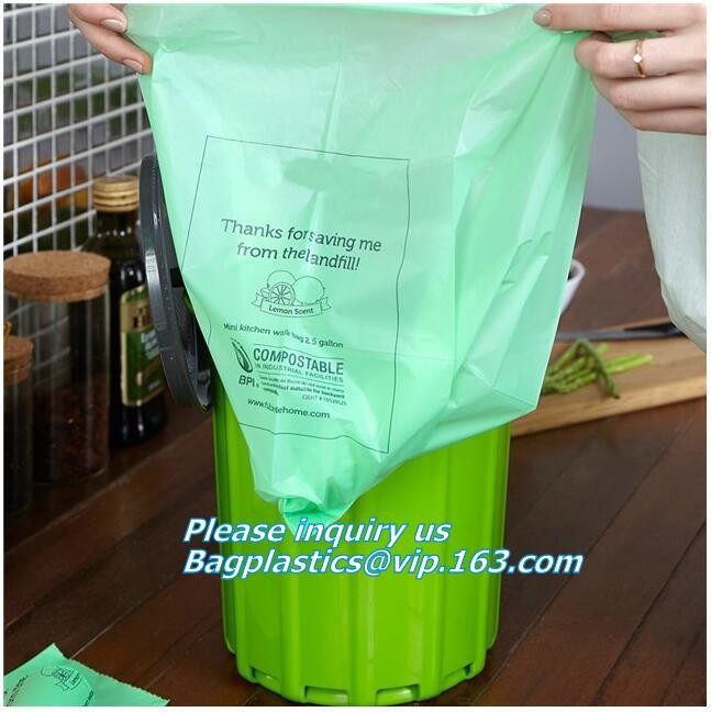 gallon biodegradable and compostable kitchen trash bag,Eco Friendly Biodegradable Packaging Bags 100% Compostable Plasti