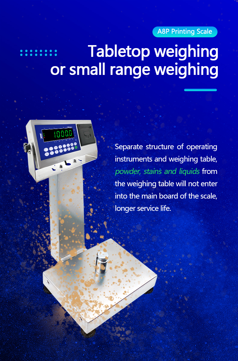A8SP Printing Small Platform Scale with 6KG Capacity and 22cm*28cm Square Vertical Bar