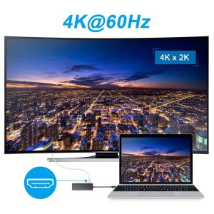 USB C Hub 6 in 1 Macbook Type C Hub With Pass-through Charging SD/Micro SD Card