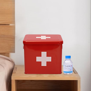 home medicine kit medicine chest with removable tray red medicine bin