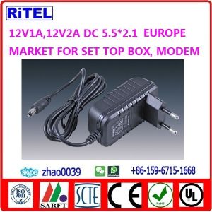 12V1A power adaptor, power supply for catv matv smatv drop amplifier,ftth optic