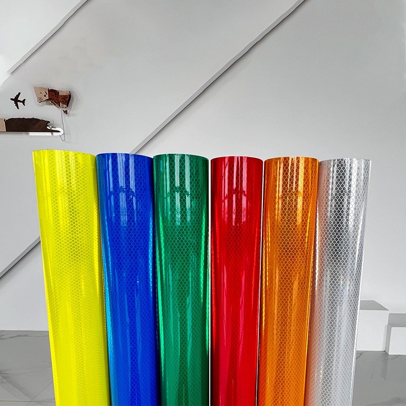 10 Years Acrylic / PMMA Material Diamond Grade Prismatic Reflective Vinyl Sticker Sheeting Roll For Road Traffic Signs