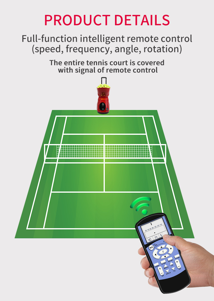 Horizontal Oscillation Automatic Tennis Ball Feeder Built In Lithium Battery