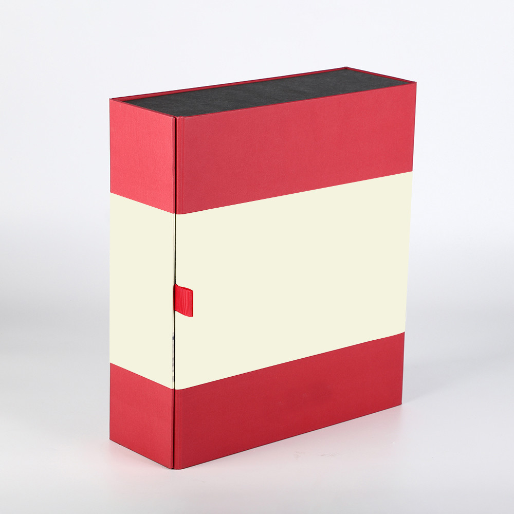 Rigid Book Shape Three Bottles Wine Packaging Paper Box With EVA Insert To Protect Bottles