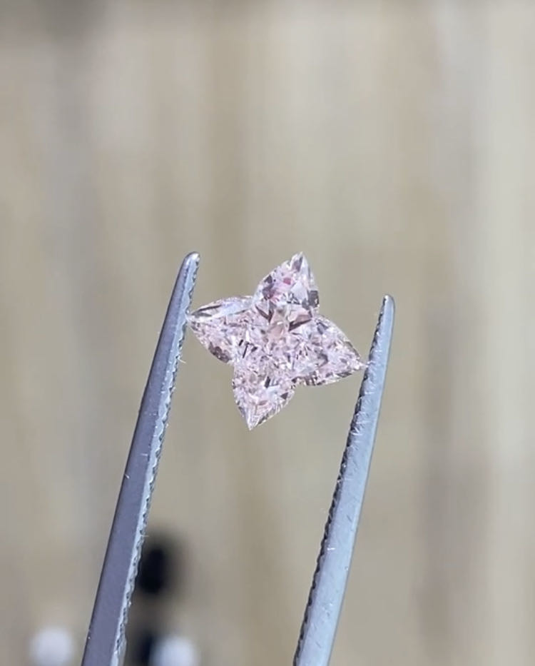 Fancy Cut Flower Shape Lab Grown Baby Pink Diamonds IGI Certified VVS Clarity