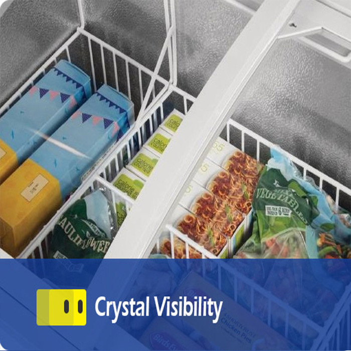 Deep Auto Defrost Chest Freezer Island Sliding Door Cabinet Refrigerator