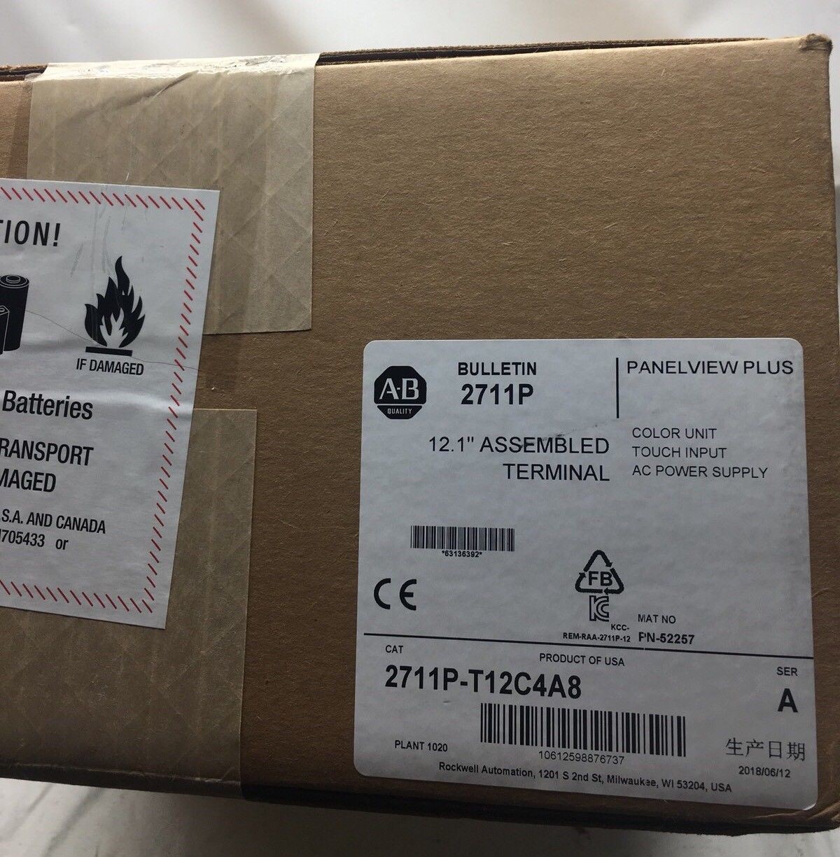 2019 SEALED Allen Bradley 2711P-T12C4A8 2711P-T12C4A9 PanelView Plus 6 1250