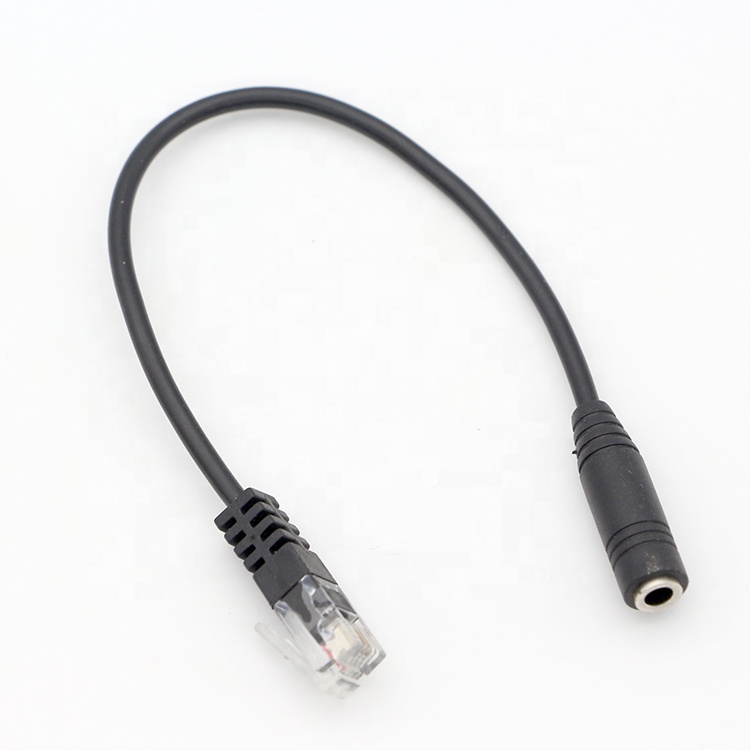OEM RJ9 RJ10 to Female 3.5mm CTIA Plug Audio Jack Headset Adapter Cable for Telephone