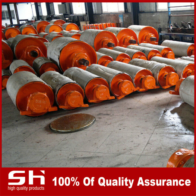 Ceramic Lagging Conveyor Drum Pulley Waterproof Lagged Pulley