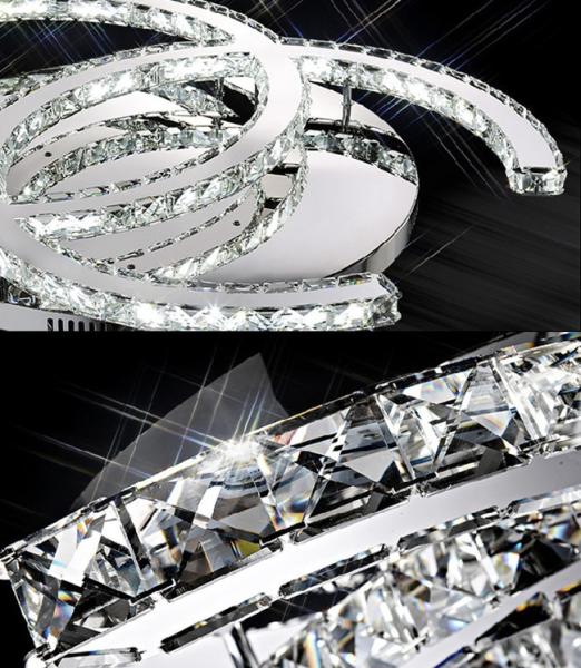 Quality Postmodern Bedroom Led Crystal Wall Lamp 24W Height 28cm for sale