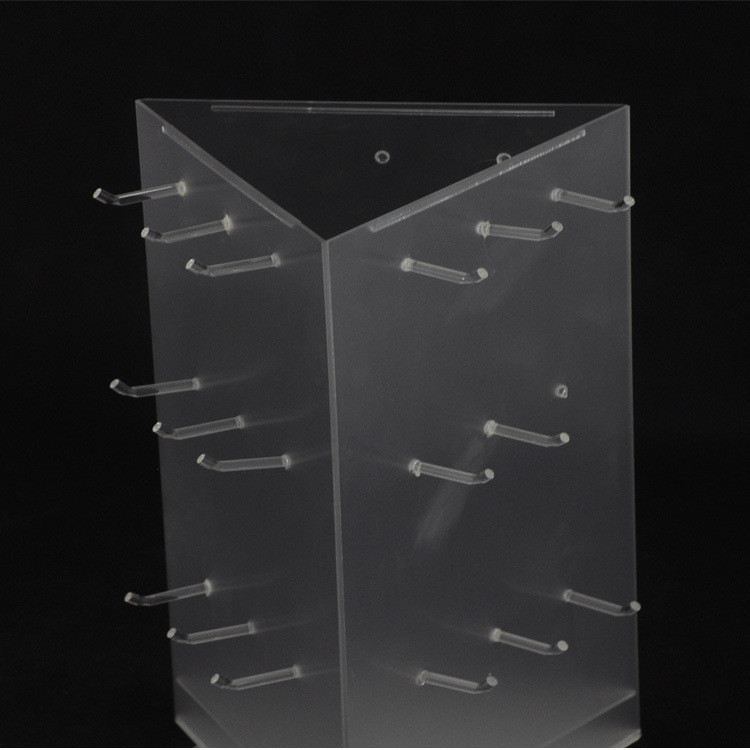 Rotating Frosted Acrylic Sunglasses Display Stand Free Standing Eyewear Display For 9pcs Glasses