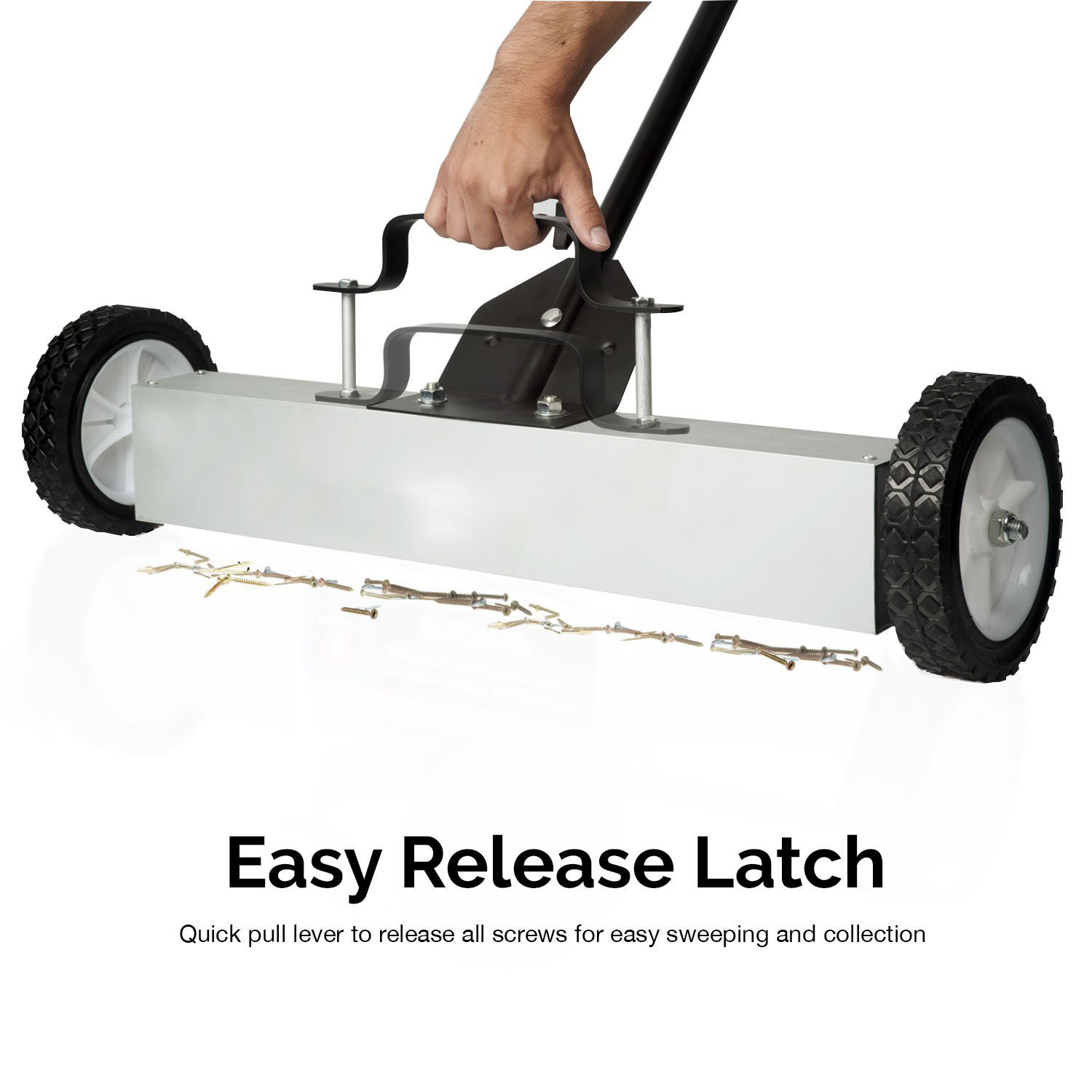 7'' 18cm Wheels Hand Push Magnetic Nail Screws Sweeper for Easy and Effective Pickup