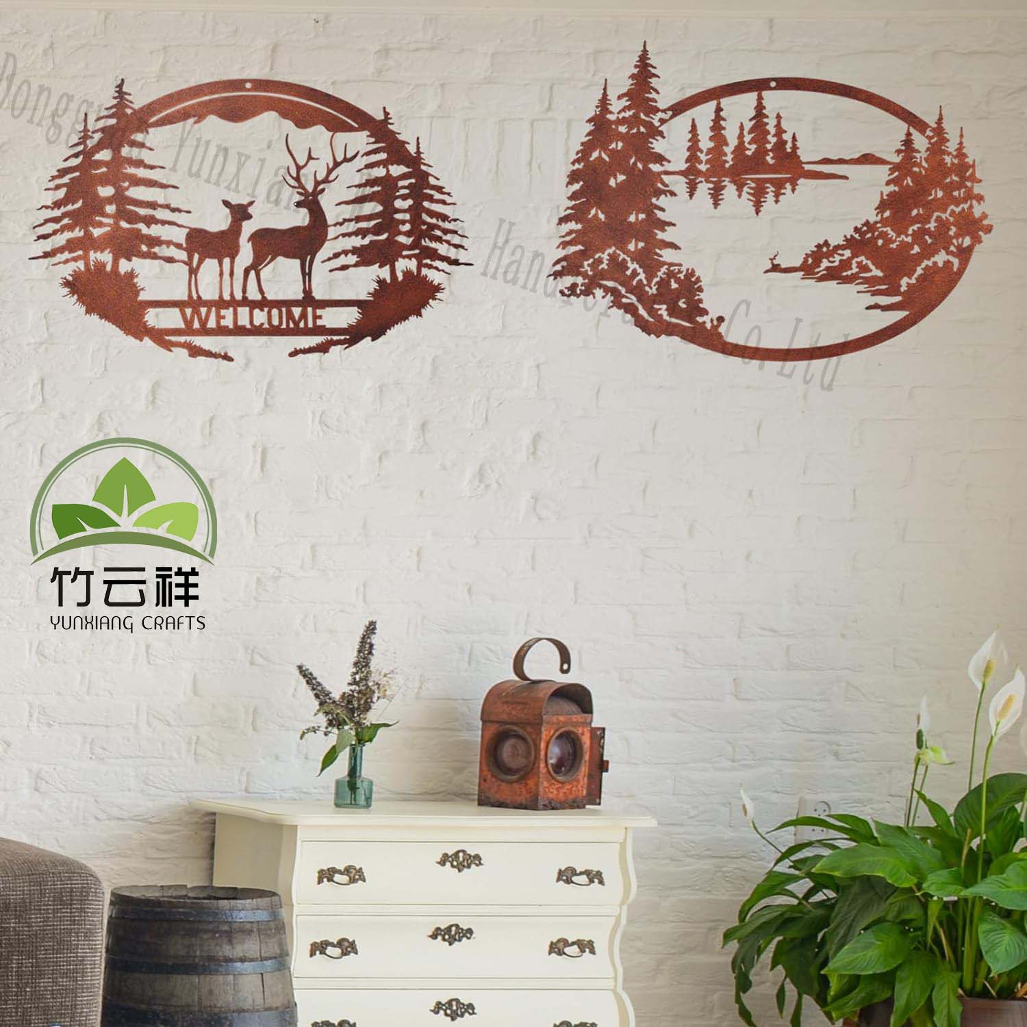 Wood Wall Art Forest Animal Rustic Wall Art Decor Laser Cutting