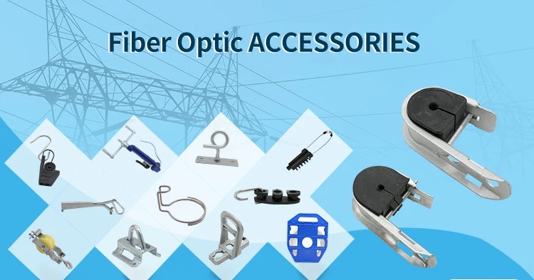 Black Round Type ADSS Optical Cable Fitting Fiber Optic J Hook Suspension Clamp with PA6 PA66 and Metal Material