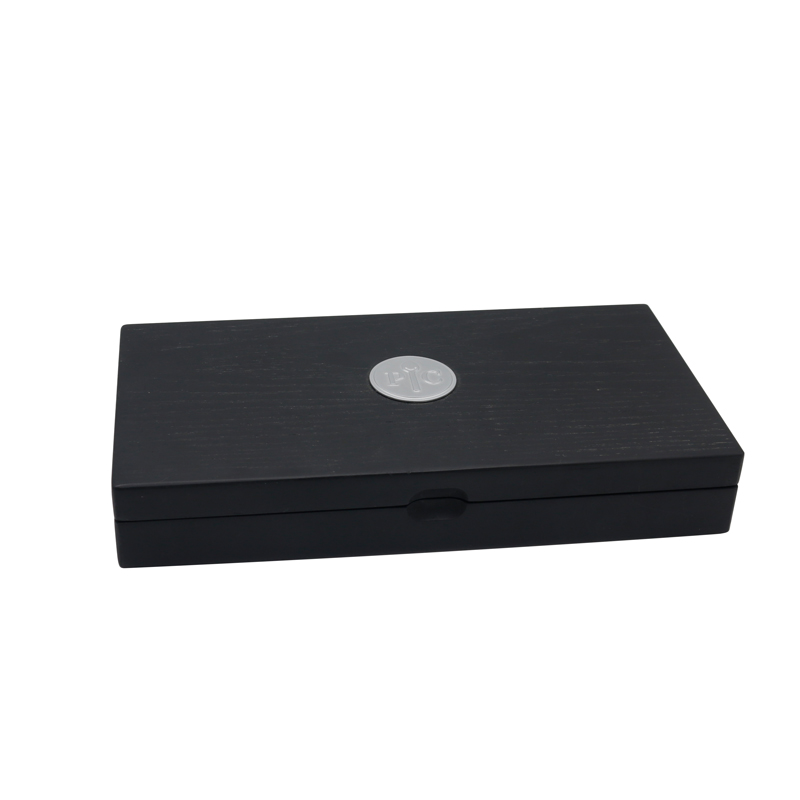 Factory custom wholesale logo fashion high-grade wooden storage box black gift box