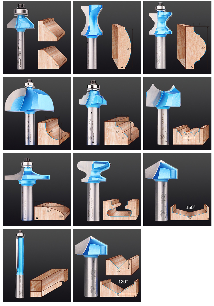 Lamboss Point Cutting Over Groove Router Bit For Wood CNC Wood Carving Bits