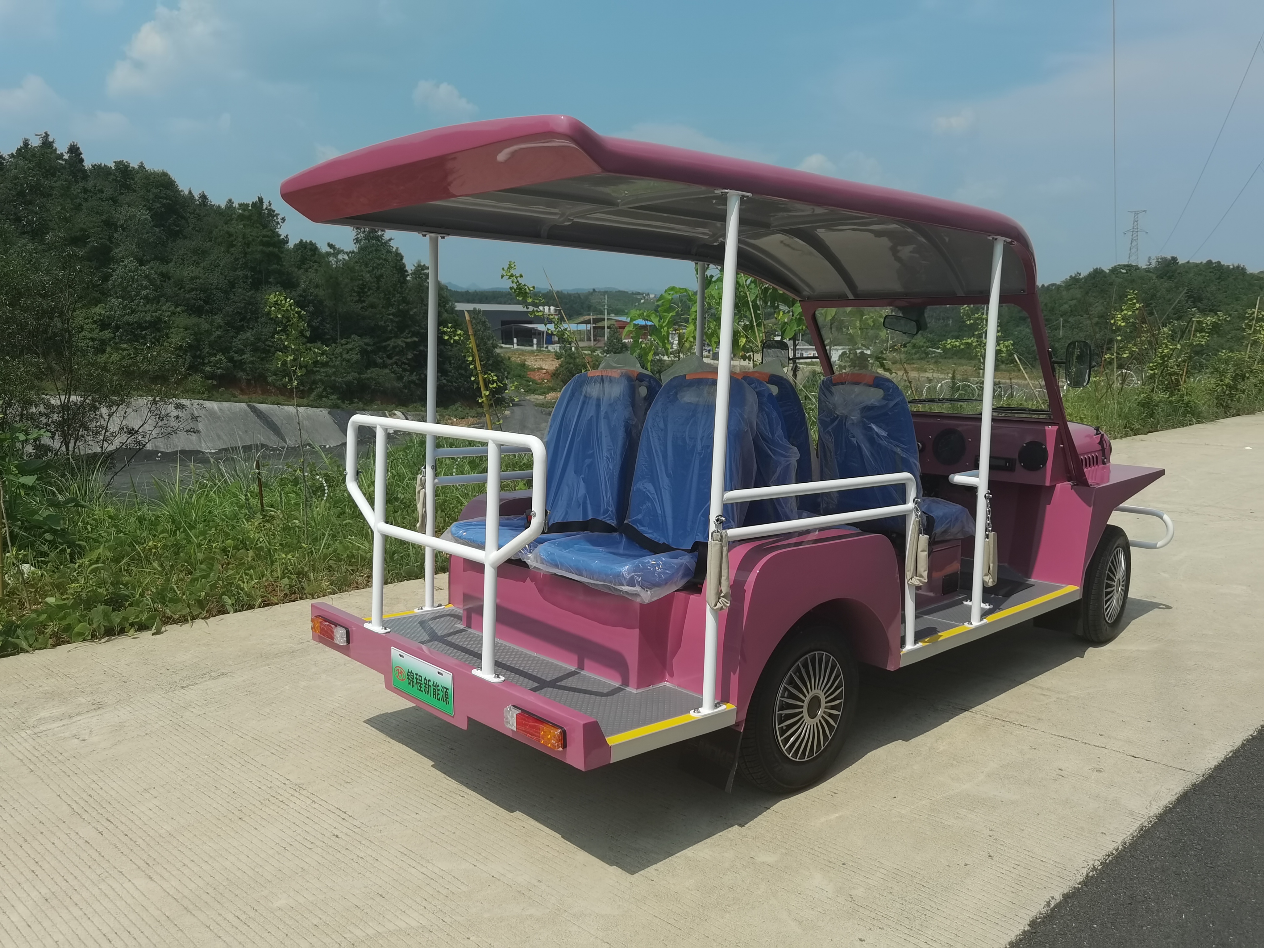 2022 Golf Cart Electric Tourist Bus Lithium Battery 2100 mm Wheelbase 155/65 R13 Tyre