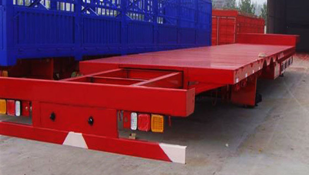 40 Ft 45 Ft 50ft Gooseneck Extendable Flat Bed Container Semi Trailer for Multi Axles