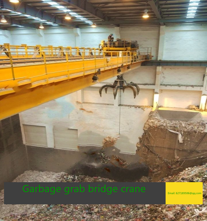 China's high quality and low price 20 ton garbage grab bridge double beam crane, power plant double beam crane, grab dou