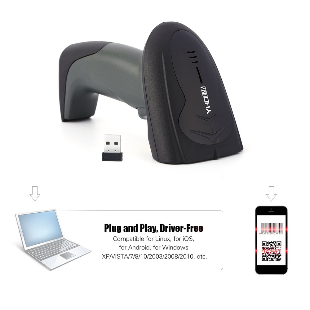 1D 2D High Resolution Barcode Scanner Wireless For Stores Supermarket