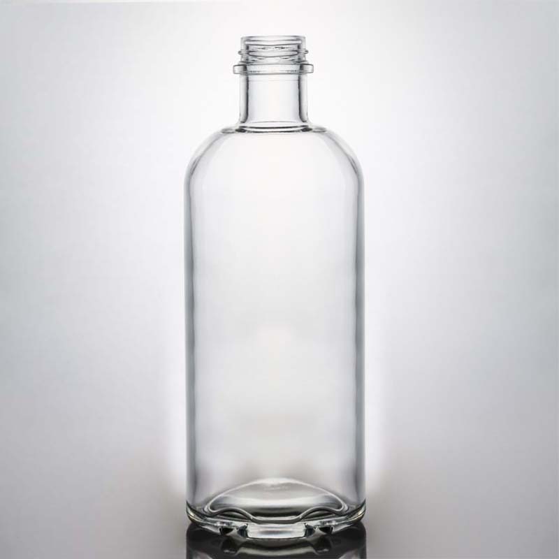 Glass Material Customizable Capacity and Shape Rum Vodka Whisky Tequila Gin Bottle with Lid