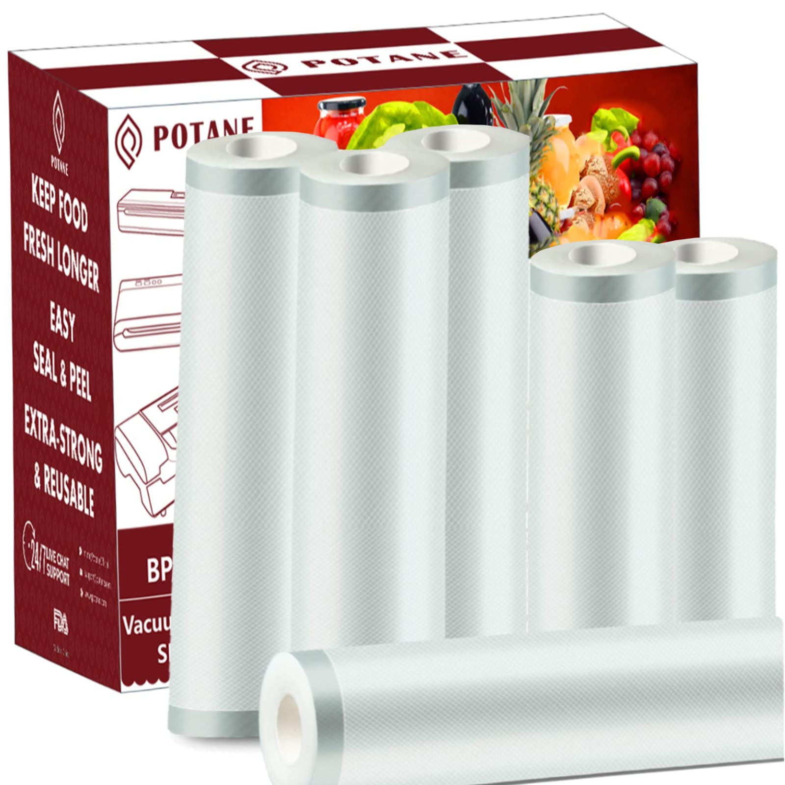 Custom Printed PA PE Vacuum Sealer Bags Mesh Food Storage Vacuum Bag