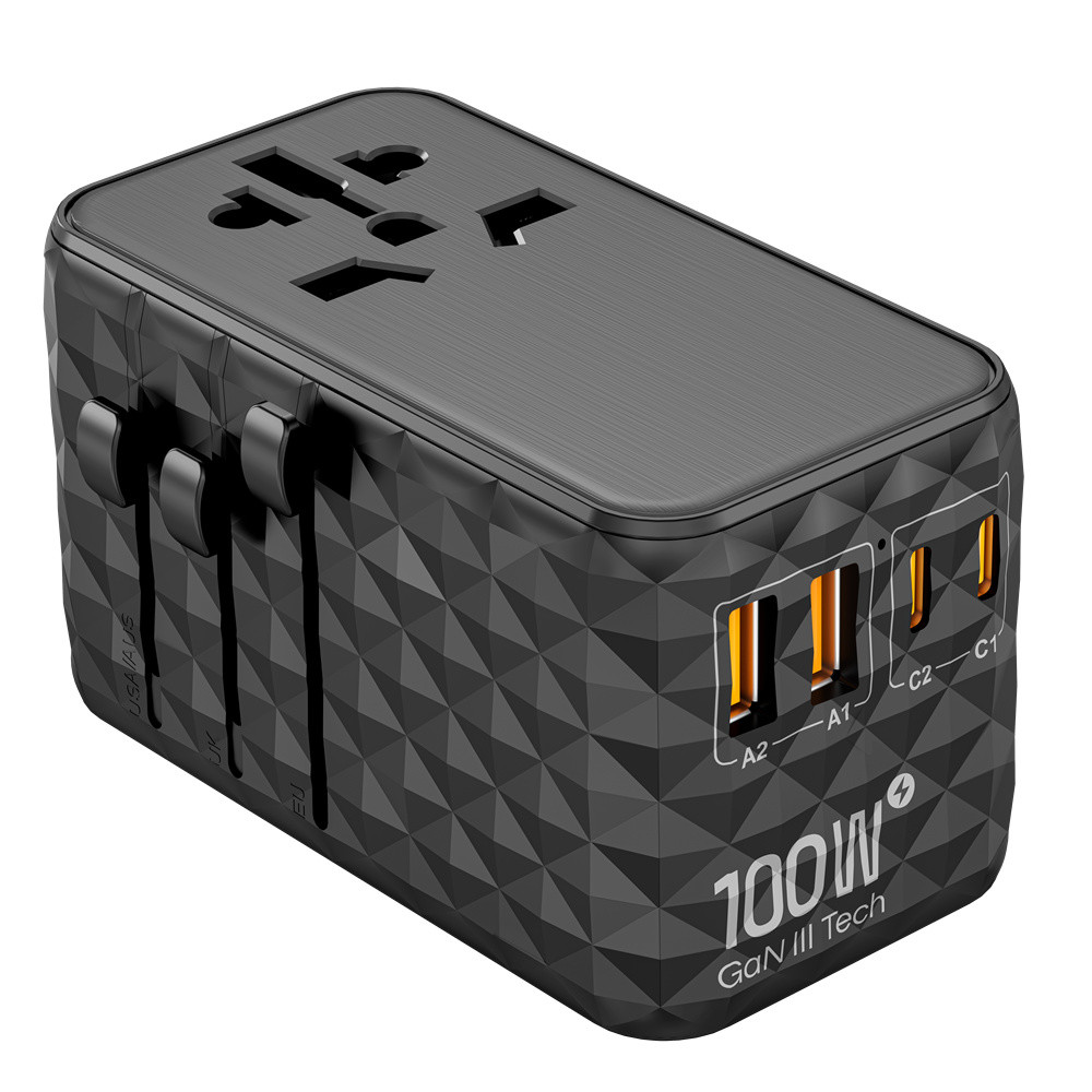 100W Universal Travel Adapter International Worldwide Power Adapter For USA EU UK