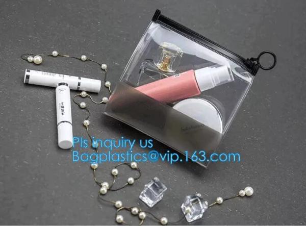 reusable premium quality slider zipper cosmetic toothbrush pvc bags, Custom logo
