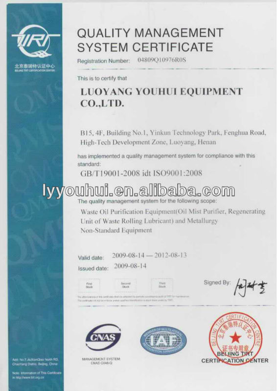 Oil regeneration equipment10000 tons per year
