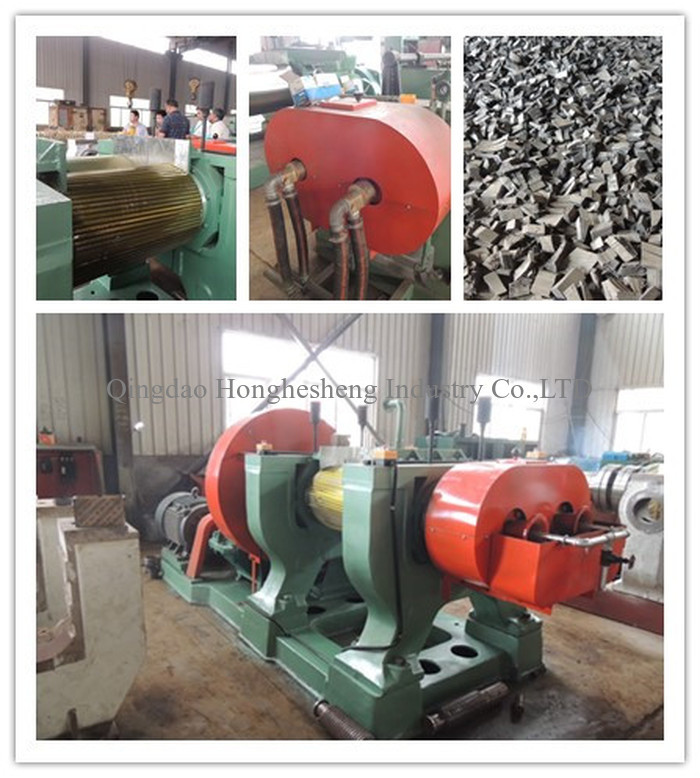 XKP560 800mm Length Rubber Crushing Mill 75KW Waste Tire Cracker Mill