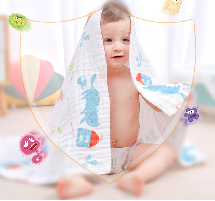 Star Pattern 53 inch 6 Layer Gauze Fabric Children Cover Blanket