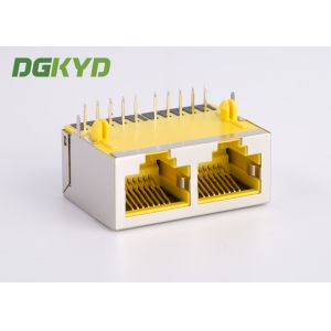 CAT 6 Ganged 2 Port RJ45 Keystone Jack Combo With Gigabit Ethernet Transformer