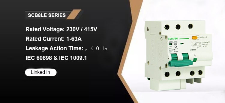 Suntree AC 4P 63A 30ma RCBO Circuit Breaker
