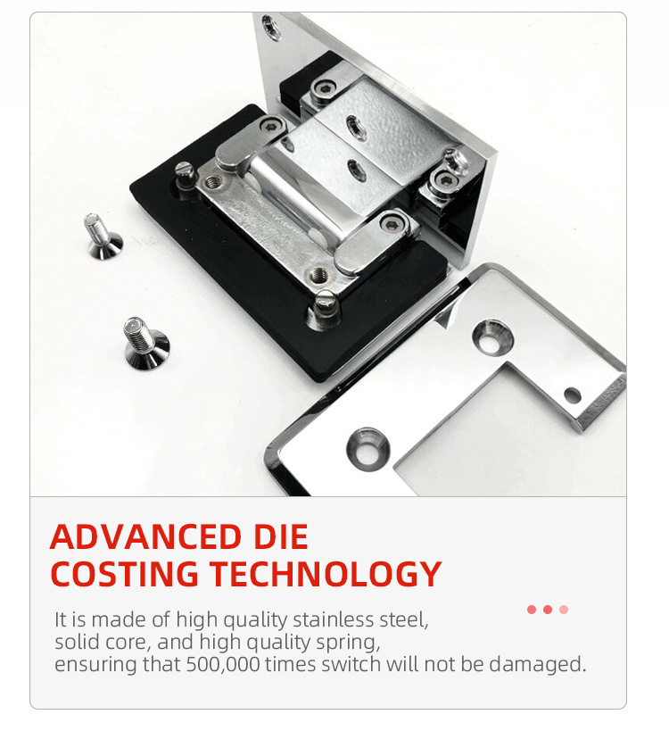 90 Degree Glass Hinge Modern Design for Stainless Steel Shower Door Glass Door Handle