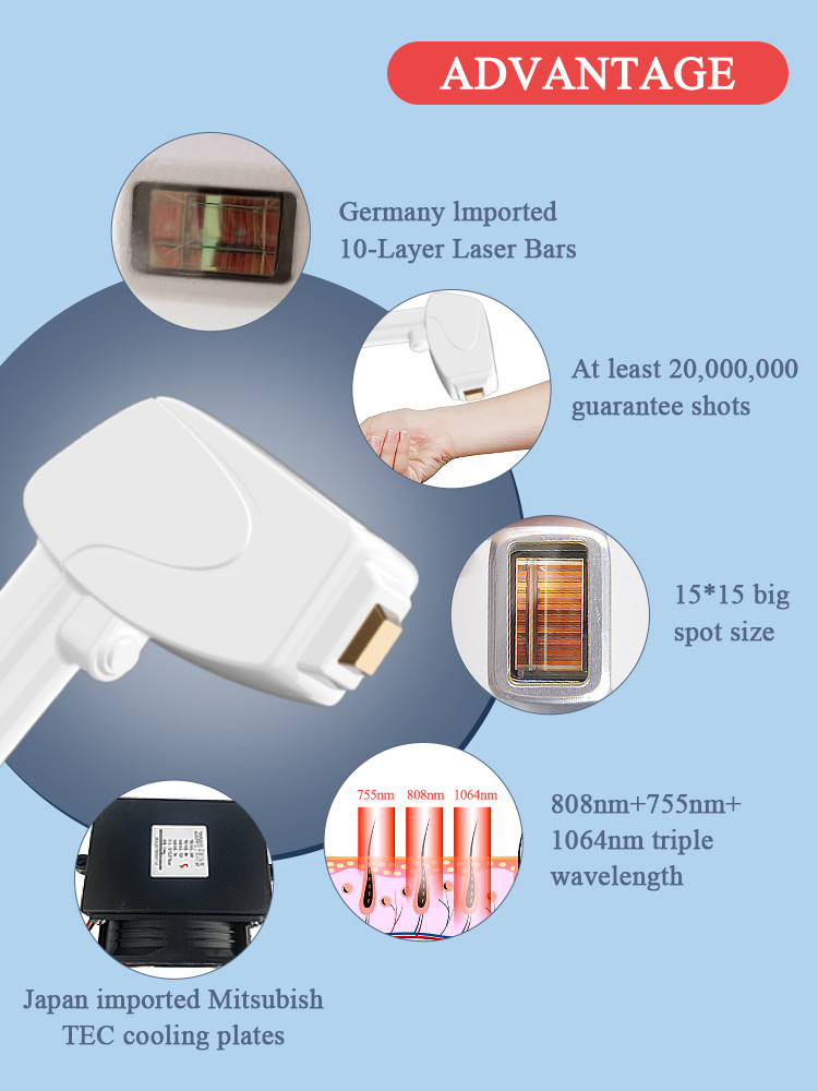 2000W Hair Removal Diode Laser 755 808 1064 / Diode Laser Hair Removal
