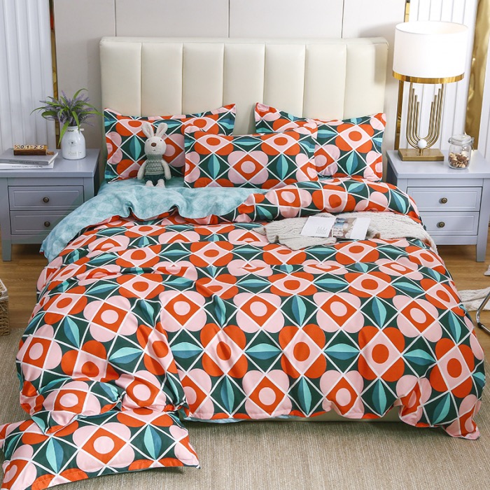 40S Fabric Count 200TC Thread Count Super King Printed Bedding Set Luxury Cover Designs