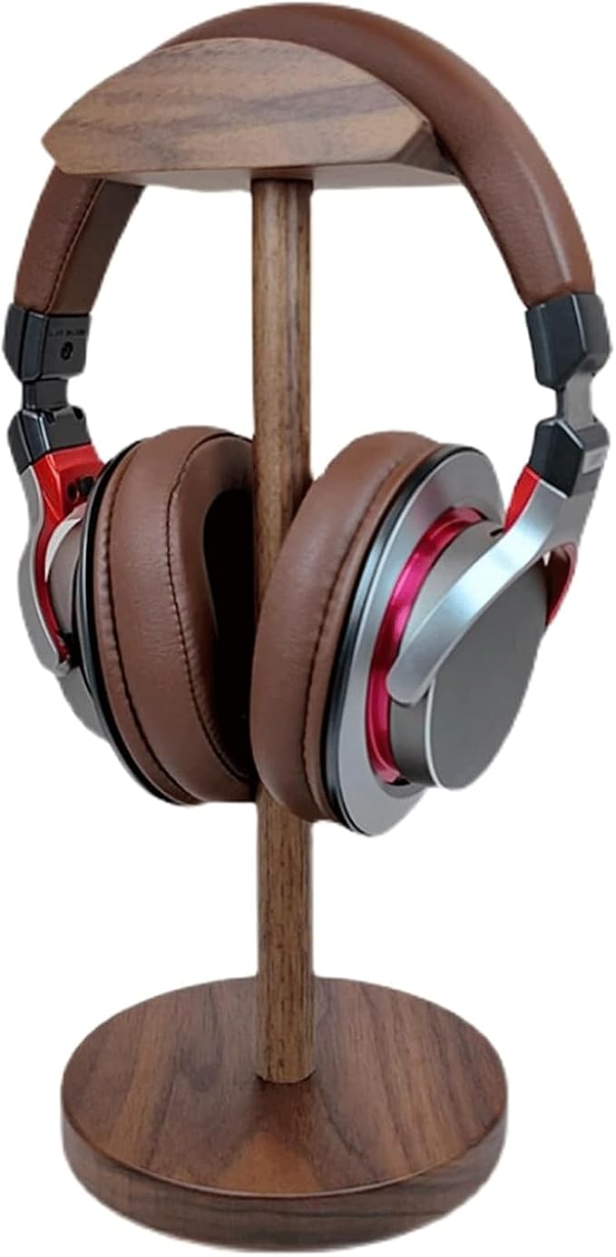 Wooden Headset Holder. Storage and Gaming Stand. Anti-Slip with Solid Base. Earphone Accessories