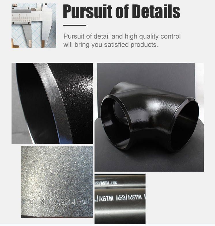 SGP DN1000 Black Pipe Reducing Tee , Carbon Steel SCH 10 Butt Weld Equal Tee